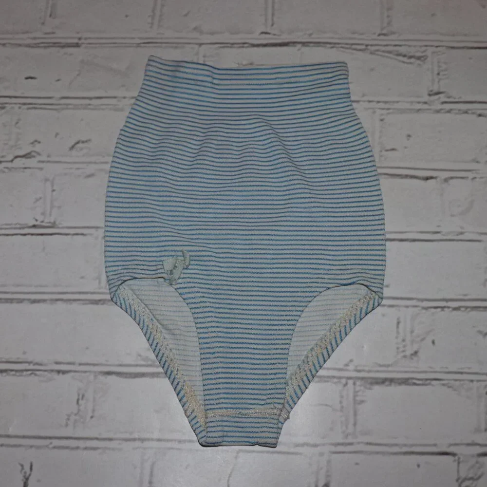 👶💙📦 Vintage Baby Nappy Cover · Blue Stripe · Soft Stretch